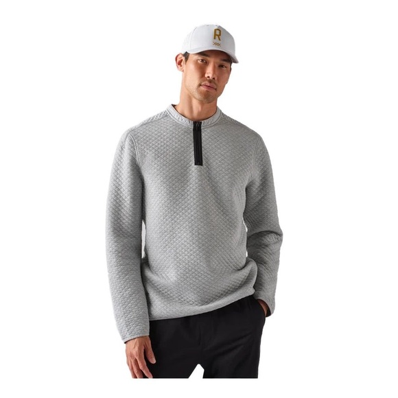 RHONE  1/4 Zip Pullover Spar Quilted Sweatshirt Gray Men's Size M EUC - Picture 1 of 7